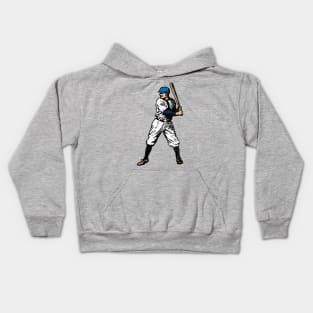 Vintage Baseball Player (Blue - distressed) Kids Hoodie